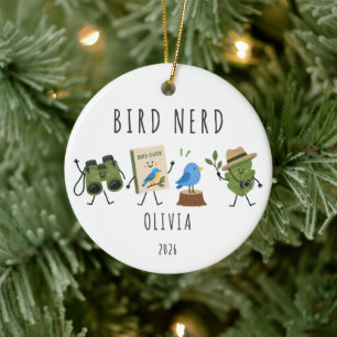 Bird Nerd Personalized Christmas Ornament