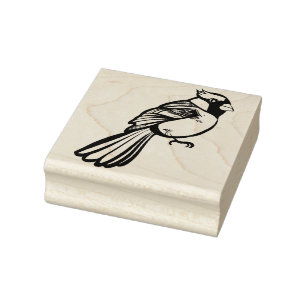 Bird Nerd Red Cardinal Artwork                     Rubber Stamp