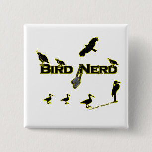 Bird Nerd Silhouette 2 Inch Square Button