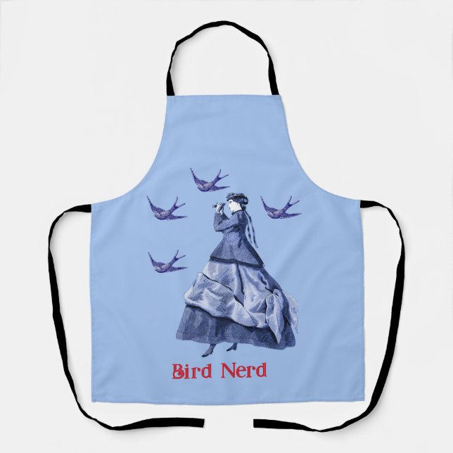 Bird Nerd Woman Binoculars Apron (Front)