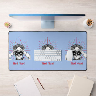 Bird Nerd Woman Binoculars Desk Mat
