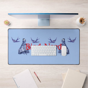 Bird Nerd Woman Binoculars Desk Mat
