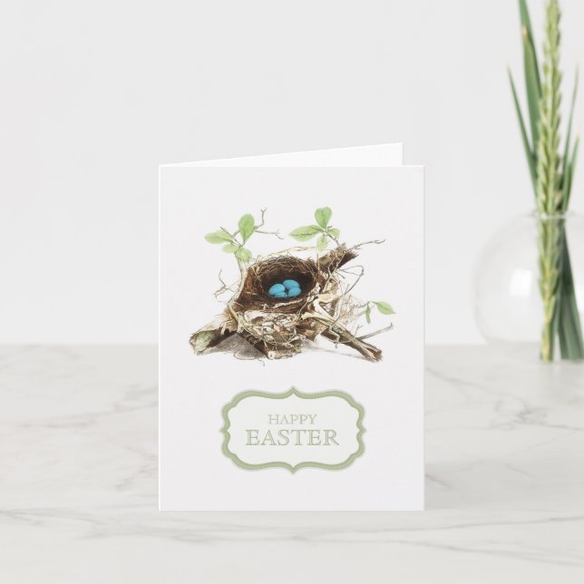 Bird Nest and Easter Eggs card (Front)