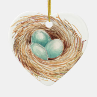 Bird Nest Ceramic Ornament