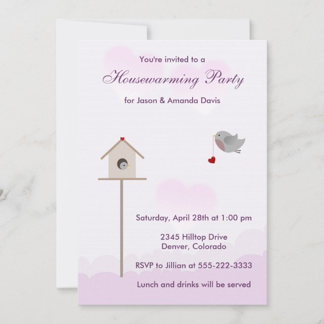 Bird Nest Housewarming Party Invitations (Front)