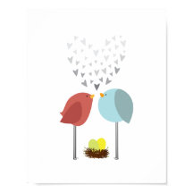 Bird Nest Love. Twins. Nursery Decor.