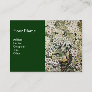 BIRD NEST,monogram ,green brown white Business Card