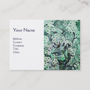 BIRD NEST,monogram ,green white Business Card