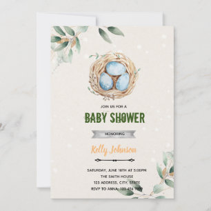 Bird nest shower  invitation