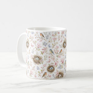 Bird Nest Wildflower Nature Botanical Garden Coffee Mug