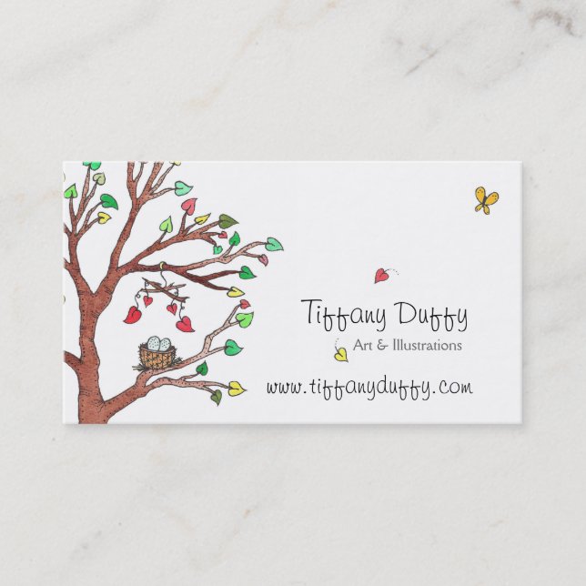 Bird Nest with Mobile Business Card (Front)