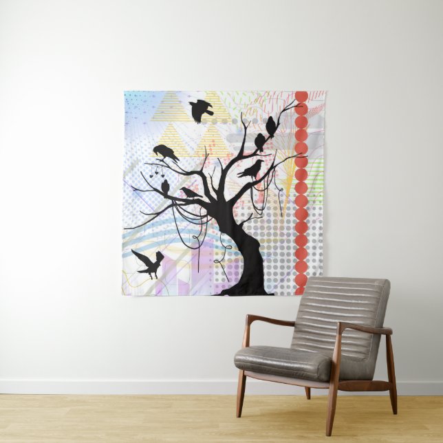 Bird of a Feather Be Unique Together Tapestry (In Situ)