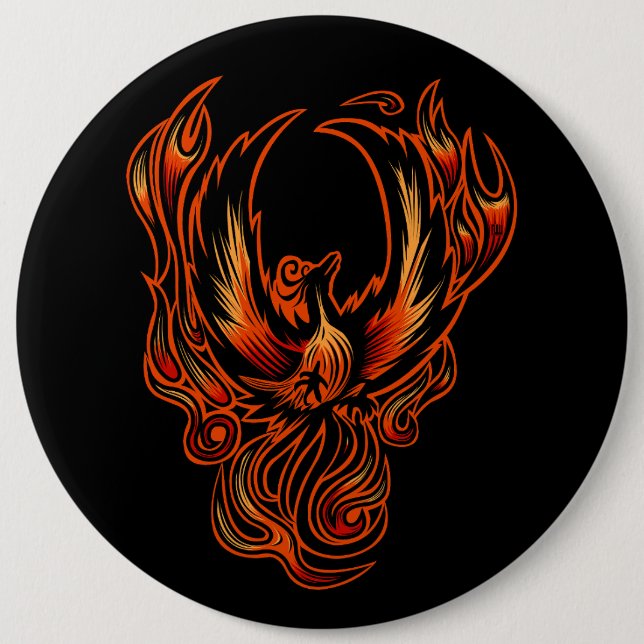 Bird Of Fire 6 Inch Round Button (Front)