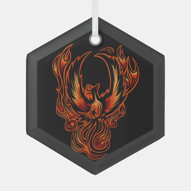 Bird Of Fire Glass Ornament (Front)