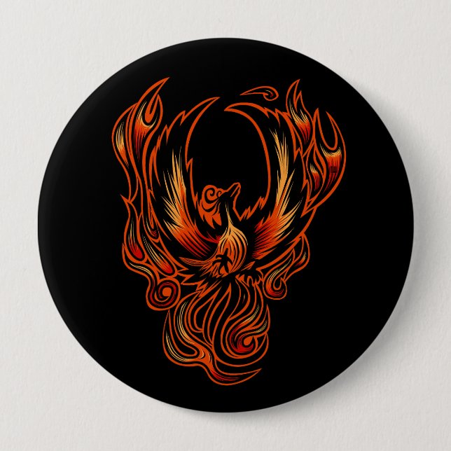 Bird Of Fire Throw Blanket 4 Inch Round Button (Front)