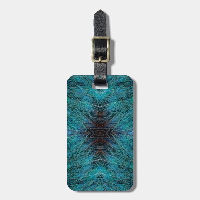 Bird Of Paradies Fractal Feather Design Luggage Tag (Front Vertical)