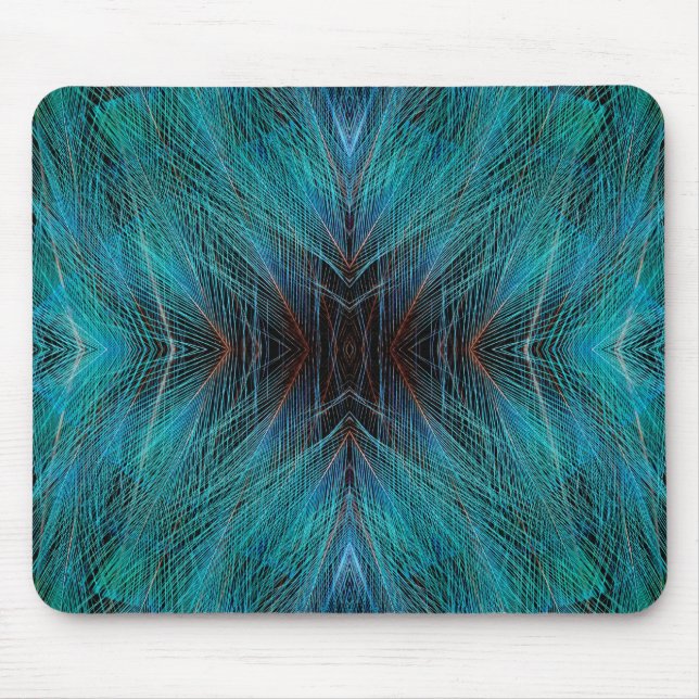 Bird Of Paradies Fractal Feather Design Mouse Pad (Front)
