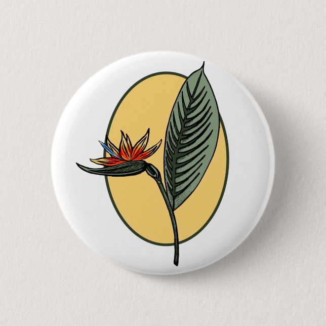 Bird of Paradise 2 Inch Round Button (Front)