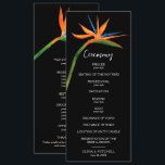 Bird of Paradise All In One Wedding Program<br><div class="desc">Tropical exotic bird of paradise watercolor flower on a black background makes a beautiful wedding program with an exotic flair. MATCHING items in our store.</div>