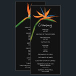 Bird of Paradise All In One Wedding Program<br><div class="desc">Tropical exotic bird of paradise watercolor flower on a black background makes a beautiful wedding program with an exotic flair. MATCHING items in our store.</div>