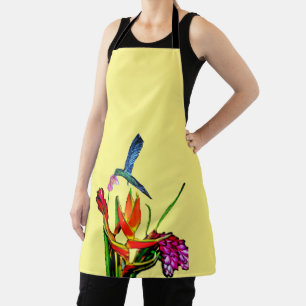 BIRD OF PARADISE AND HUMMINGBIRD APRON