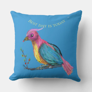 Bird of Paradise Best Day Is Today Throw Pillow