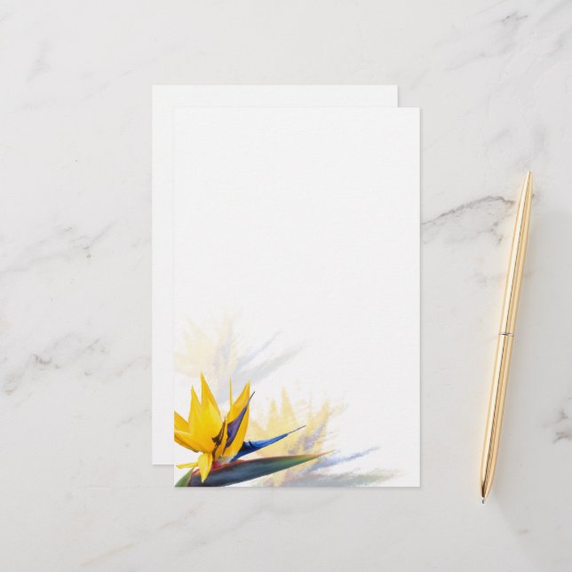 Bird of Paradise Blank Writing Paper (Front/Back In Situ)