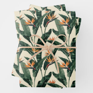 Bird of Paradise Botanical Pattern Decoupage Wrapping Paper Sheet