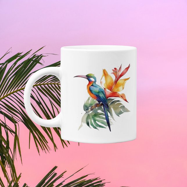 Bird of Paradise, colourful phantasy bird 'n flowe Coffee Mug (Creator Uploaded)