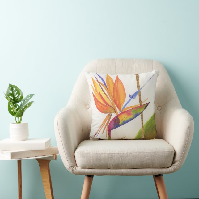 Bird of Paradise Cotton Pillow (Chair)