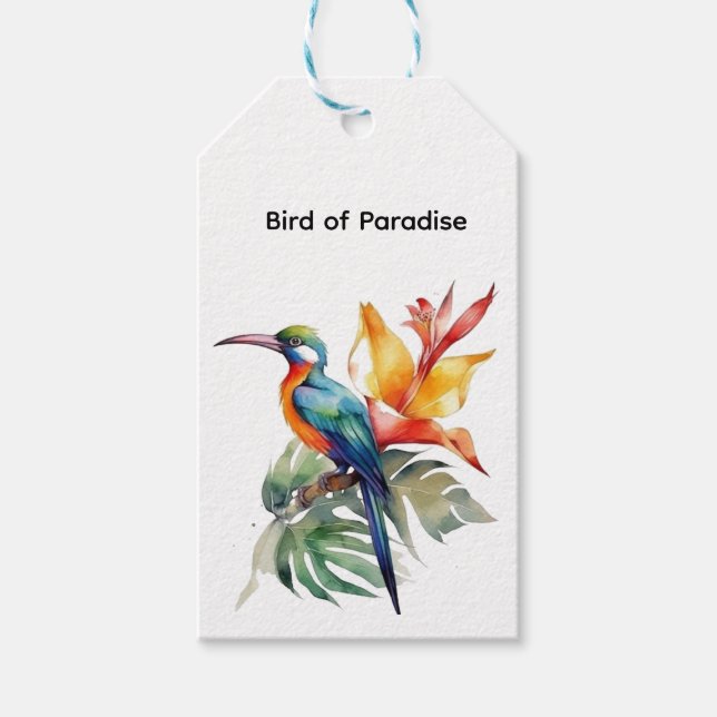 Bird of Paradise, customizable Gift Tags (Front)