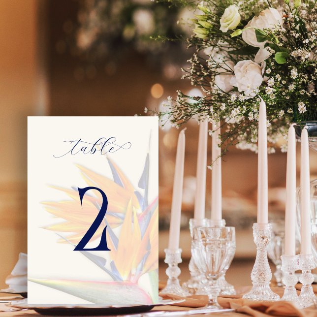 Bird of Paradise Double sided Table Number Cards (Creator Uploaded)
