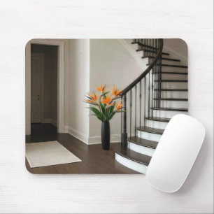 Bird of Paradise Floral Arrangement By a Staircase Mouse Pad
