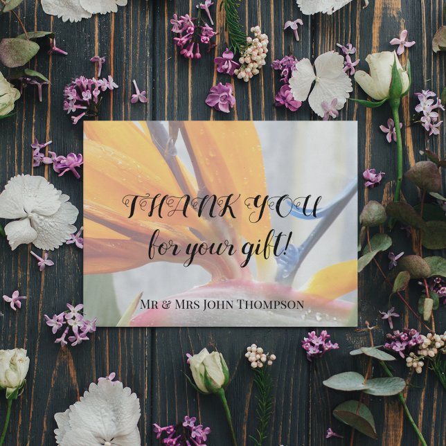 Bird of Paradise Floral Wedding Thank You Card (In Situ Wedding)