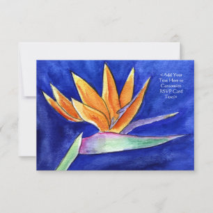 Bird of Paradise Flower Art RSVP Invitation Cartes