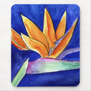Bird of Paradise Flower Artwork Painting Mousepad