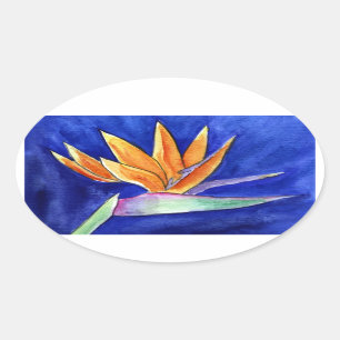 Bird of Paradise Flower Artwork Painting Stickers