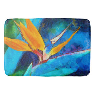 bird of paradise flower bath mat