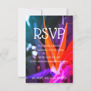 Bird Of Paradise Flower Colourful RSVP Card