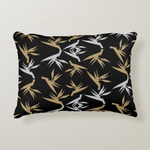 Bird of Paradise Flower Fabric Print Accent Pillow