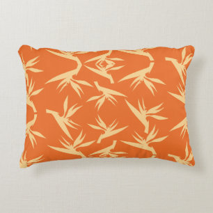 Bird of Paradise Flower Fabric Print Accent Pillow