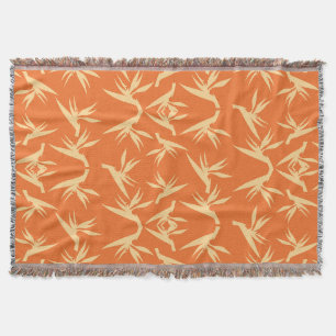 Bird of Paradise Flower Fabric Print Throw Blanket