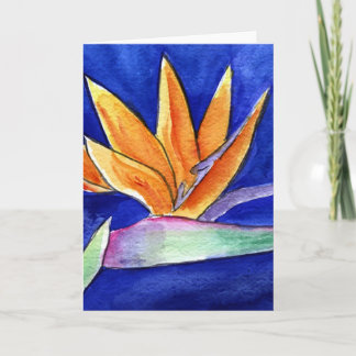 Bird of Paradise Flower Painting Greeting Card