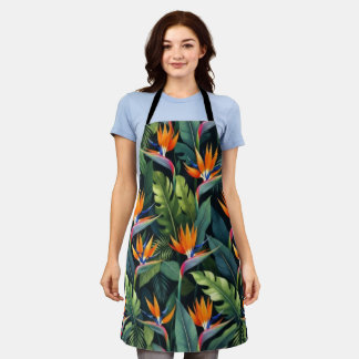 Bird of Paradise Flower Pattern Apron