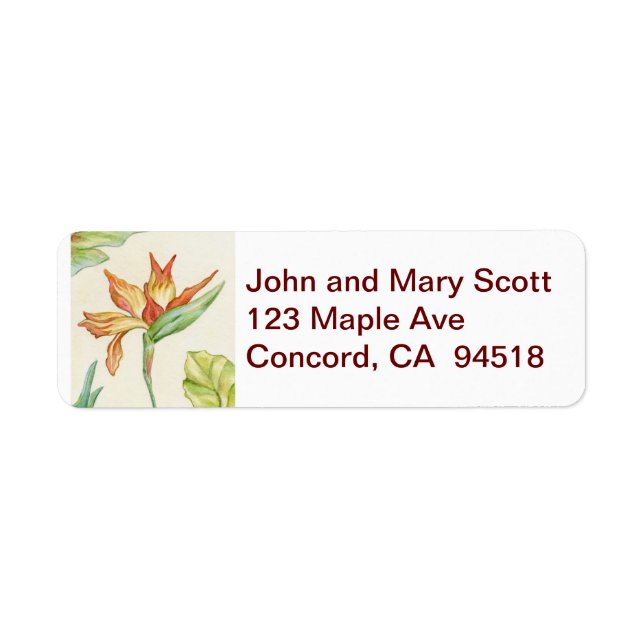 Bird of Paradise Flower return address label (Front)