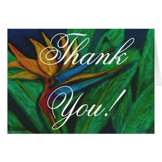 Bird of Paradise Flower Thank You Card