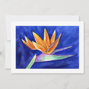 Bird of Paradise Flower Watercolor Art Invitation