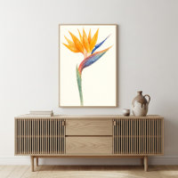 Bird of Paradise Flower Watercolor Art