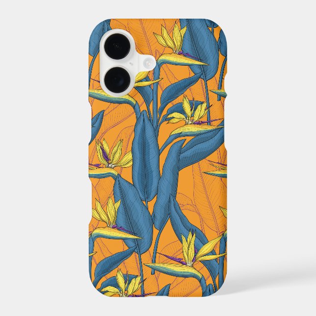 Bird of paradise flowers on orange (Back)