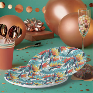 Bird of Paradise Garden Paper Plate